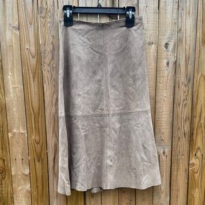 Theory Tan A-Line Skirt